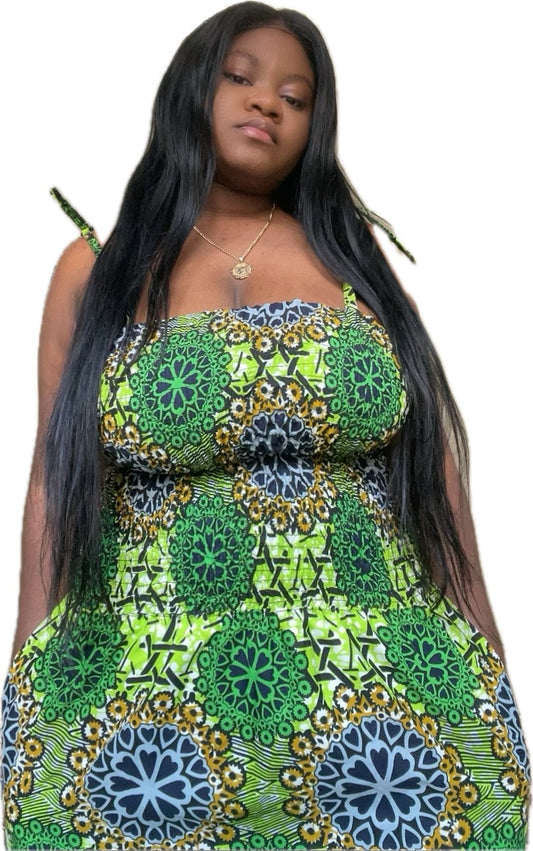 Robe Green Ethnic - Longue